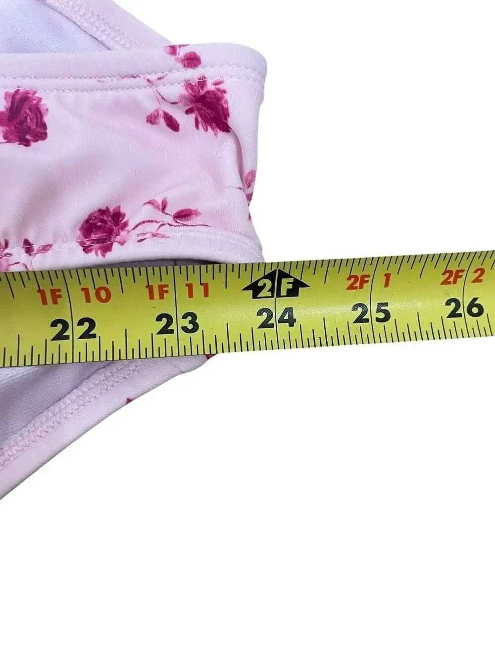 Womens One Piece Swimsuit Floral Halter Ruched Pink Purple Medium M